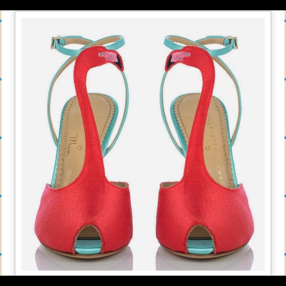 🦩Charlotte Olympia Flamingo Sandal Heels🦩